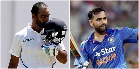 Hanuma Vihari (L) and Rohit Sharma. (File photo| AP and PTI)
