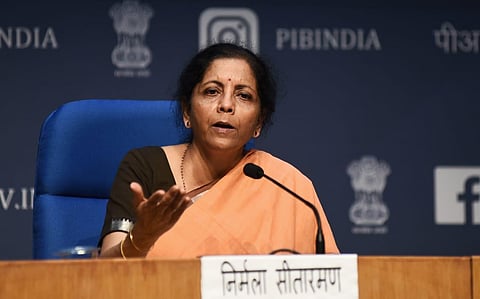 Finance Minister Nirmala Sitharaman addresses a press conference in New Delhi. (File photo| Parveen Negi, EPS)