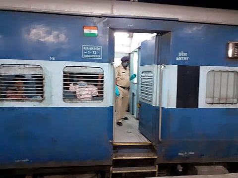 Around 1225 migrants sent back to their native places from Lingampally railway station in Hyderabad on Friday.