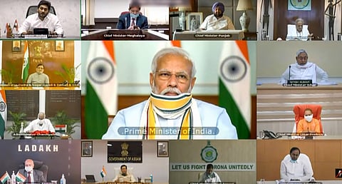 PM Modi interacts with state CMs . (Photo | PTI)