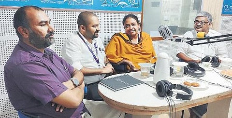 The staff of Radio Mattoli 90.4 FM, a community radio station in Wayanad