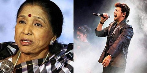 Asha Bhosle(L) and Sonu Nigam(R)