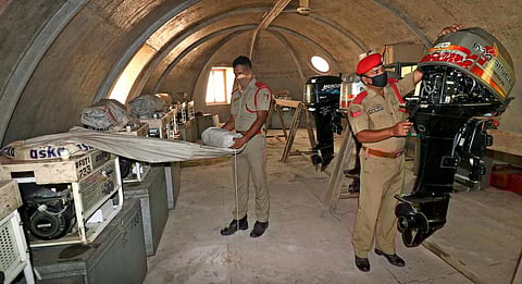 Disaster management officials take stock of the situation ahead of cyclone Amphan in Bhubaneswar. (Photo| EPS)
