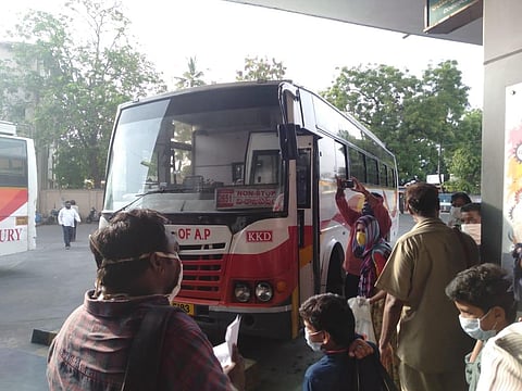 State buses start plying in Andhra. (Photo | EPS)