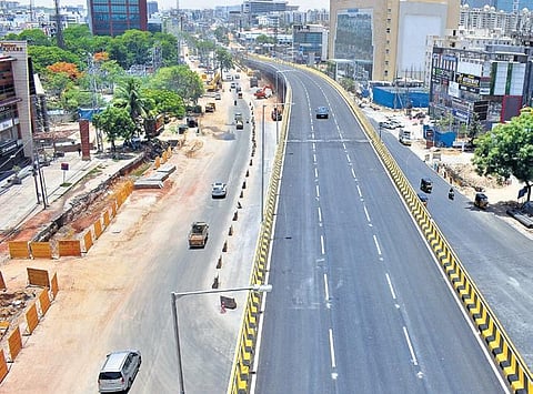 Level-1 of the Biodiversity flyover that was inaugurated by MAUD Minister KT Rama Rao in Hyderabad on Thursday | S Senbagapandiyan