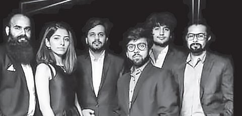 Members of the fusion rock band Zikrr that plays Suif and Punjabi folk & (left) singer Puneet Kalra