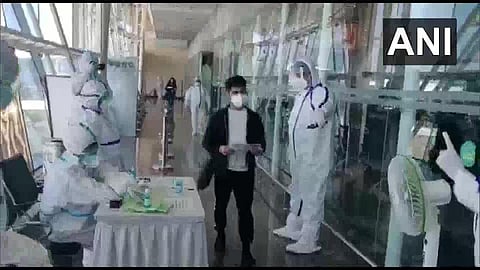 An Air India special flight brings back 93 Indians to Indore from UK's London. (Photo | ANI Twitter)