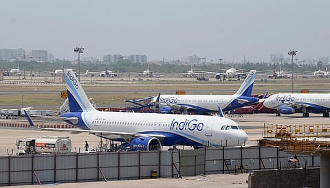 Aeroplanes parked at Chennai airport during the ongoing COVID-19 nationwide lockdown in Chennai. (Photo | Martin Louis, EPS)