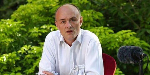 Dominic Cummings, senior aide to Prime Minister Boris Johnson, makes a statement inside 10 Downing Street, London. (Photo | AP)