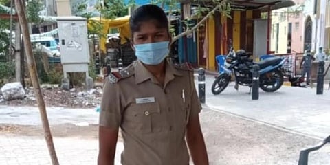 India senior women football team midfielder Indumathi Kathiresan (Photo | Twitter)