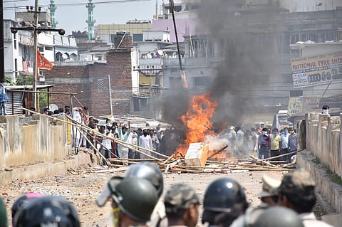 Protesters clash with cops in Rourkela (Photo | EPS)
