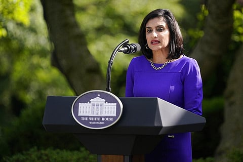 Administrator of the Centers for Medicare and Medicaid Services Seema Verma speaks at an event on protecting seniors with diabetes in the Rose Garden White House> (Photo | AP)