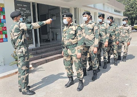 Thermal screening of BSF personnel being conducted (File Photo | PTI)