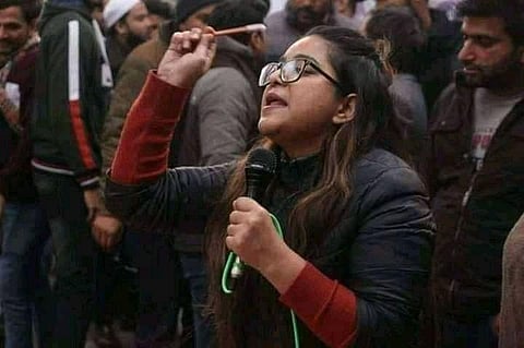 Jamia student Safoora Zargar was arrested last month in connection with the protests in northeast Delhi’s Jaffrabad in Feb. (Photo | Twitter)
