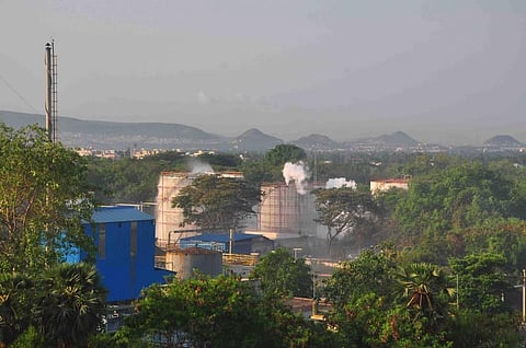 Chemcal gas leak at LG Polymers India in Visakhapatnam on Thursday. (Photo | PTI)