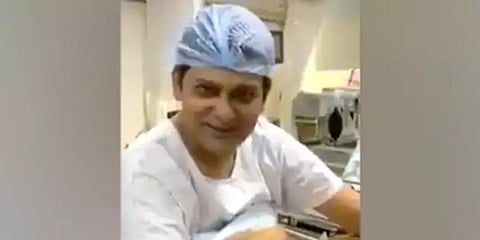 The video, which went viral by afternoon, has Wajid singing the song 'Hud Hud Dabangg' from his hospital bed. (Photo | Twitter)