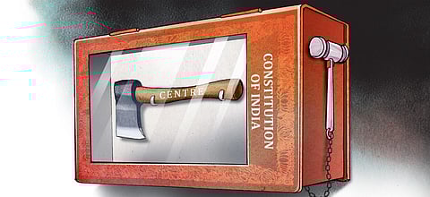 When the country’s Constitution was drafted, the Constituent Assembly witnessed an intense debate on the kind of federal structure that India should have. (Express Illustrations)