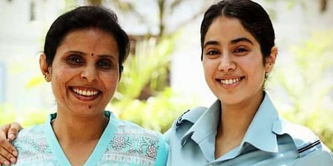Bollywood actress Janhvi Kapoor with Indian Air Force pilot Gunjan Saxena.