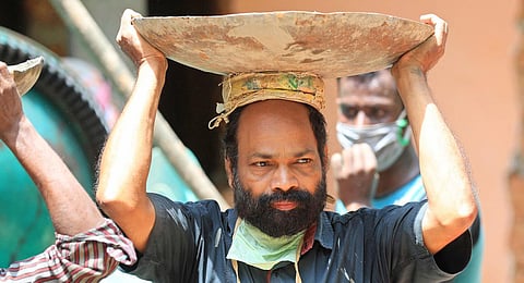 Paleri Meethal Babu working at a construction site near Vadakara