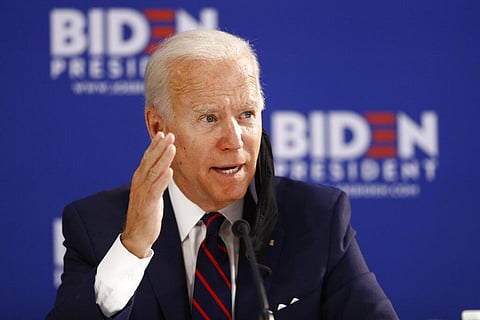 In this June 11, 2020, photo, Democratic presidential candidate former Vice President Joe Biden speaks during a roundtable on economic reopening with community members in Philadelphia. (Photo | AP)