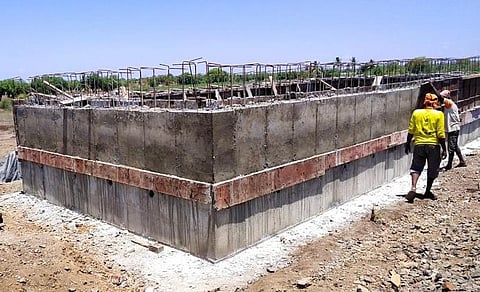 Ramp being readied near Solapur Railway Station in Maharashtra to facilitate the Ro-Ro service between Nelamangala and Solapur | express