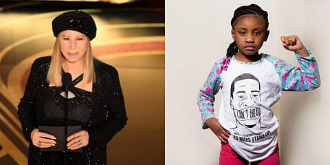 Veteran actor-singer Barbra Streisand (L) and police brutality victim George Floyd's daughter Gianna Floyd. (Photo | AFP, Instagram)