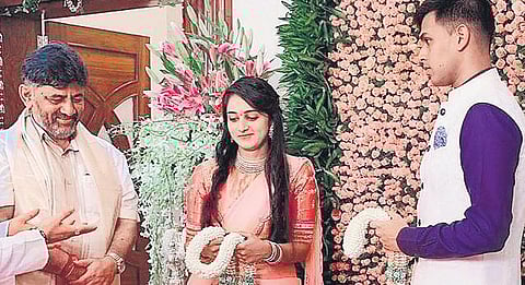 D K Shivakumar takes part in the Kumkum Shastra of his daughter | NAGARAJa GADEKAL