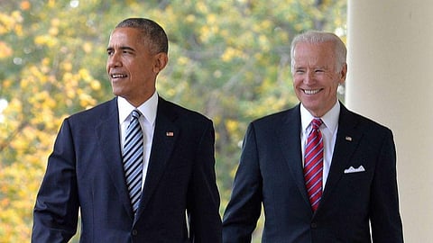 Former US president Barack Obama and ex-Vice President Joe Biden (File Photo | AP)