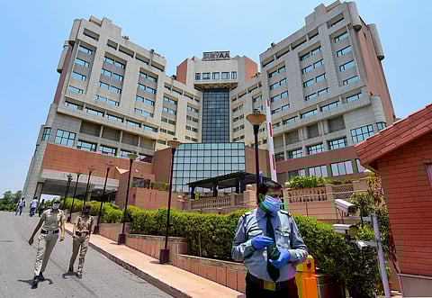 A view of the Surya Hotel which has been attached to Holy Family Hospital a dedicated COVID-19 facility in New Delhi Tuesday June 16 2020. (Photo | PTI)
