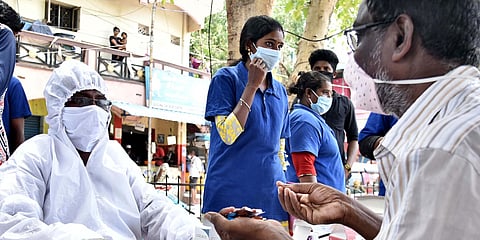 People attend a medical camp at Chennai on Sunday. (Photo | P Jawahar, EPS)