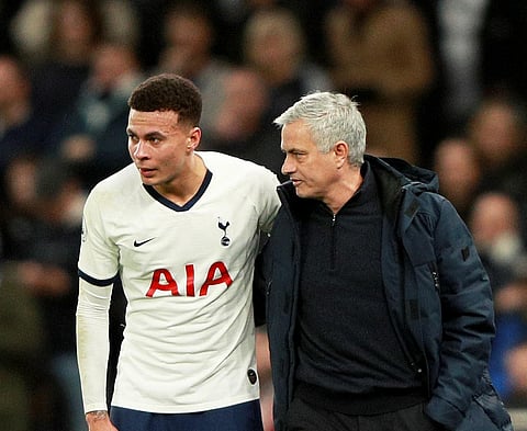Tottenham's manager Jose Mourinho with Dele Alli. (Photo | AP)