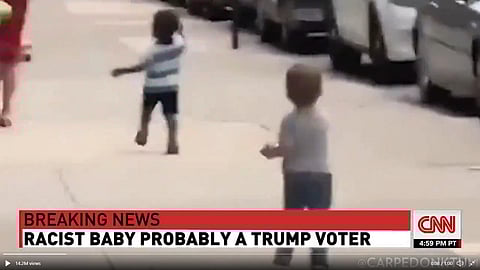 A doctored video of toddlers that was shared on Twitter by US President Donald Trump. (Photo | Twitter)