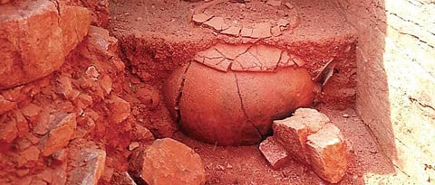 A burial urn identified at Sivagalai archaeological site left in situ | spl arrangement