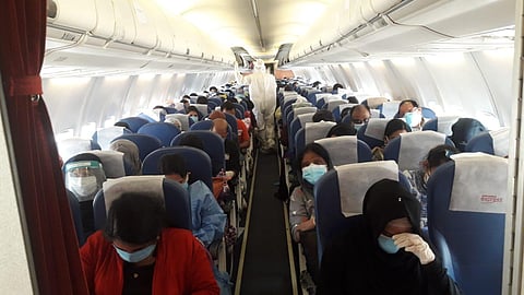 Flight for Kochi left today at 1200 hrs with 175 passengers and 10 infants. (Photo | Indian in Kuwait Twitter)