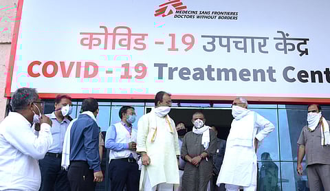 Bihar CM Nitish Kumar and state Health Minister Mangal Pandey inaugurate this hospital (Photo | EPS)