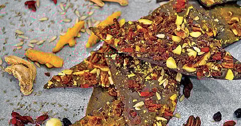Chocolates with turmeric and goji berry. (Photo| Meghana Sastry, EPS)
