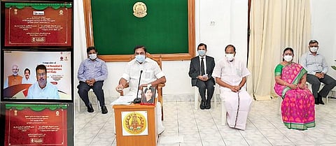 CM Edappadi K Palaniswami, with Union Minister for Petroleum and Natural Gas Dharmendra Pradhan inaugurated a biogas plant in Namakkal on Tuesday