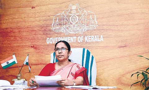 K K Shailja attending a panel discussion hosted by the UN