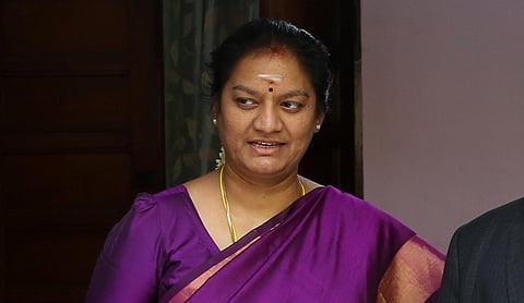 Expelled AIADMK Rajya Sabha MP Sasikala Pushpa. (File photo | EPS)
