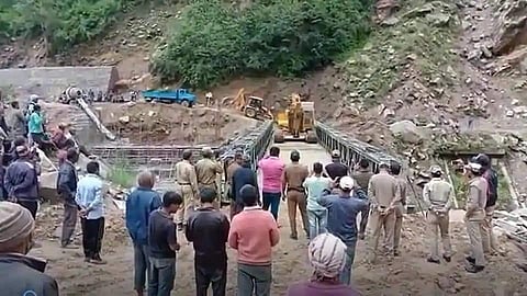 The bridge collapsed on June 22 in Munsiyari area of the district. (Photo | Facebook)
