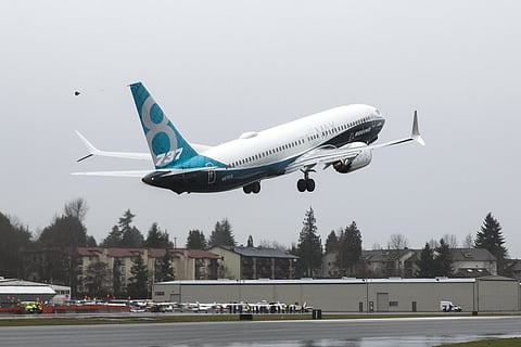 A Boeing 737 MAX takes off during a flight test (File Photo| Reuters)