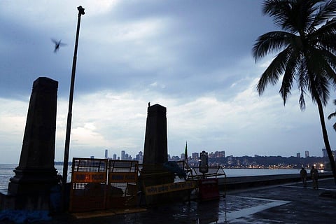 Rain clouds fill the sky on the Arabian Sea coast in Mumbai, India. (Photo | AP)