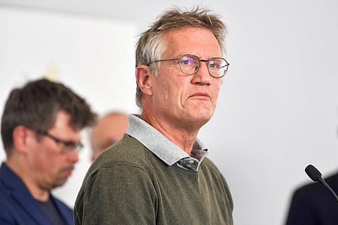 State epidemiologist Anders Tegnell of the Public Health Agency of Sweden speaks during a news conference on a daily update on the coronavirus COVID-19 situation, in Stockholm, Sweden. (Photo | AP)