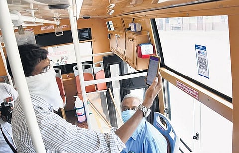 QR code feature brought in for easy payment in a T Nagar-Secretariat route bus | ASHWIN PRASATH