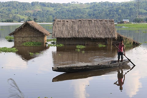 The floodwater breached river embankments and damaged bridges and roads. (Photo | Parikhit Saikia)