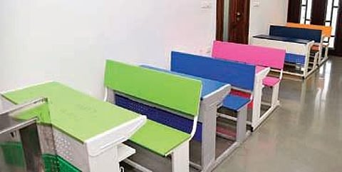 Chief Minister YS Jagan Mohan Reddy inspects furniture that will be used in schools, in Tadepalli on Wednesday. (Photo| EPS)