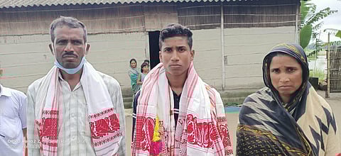 Eyamin Ali with his parents (Photo | Seikh Rahmat Ullah)