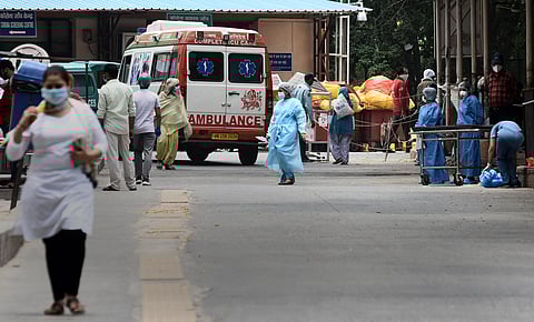 Medical workers in PPE gear stand at Ram Manohar Lohia Hospital on June 04, 2020 in New Delhi. (Photo | Parveen Negi/EPS)