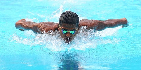 Indian swimmer Sajan Prakash (Photo | Vinod Kumar T, EPS)