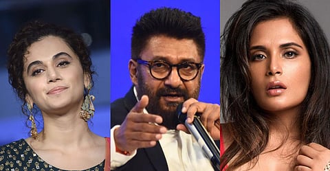 (L) Taapsee Pannu, (M) Vivek Agnihotri and Richa Chadha